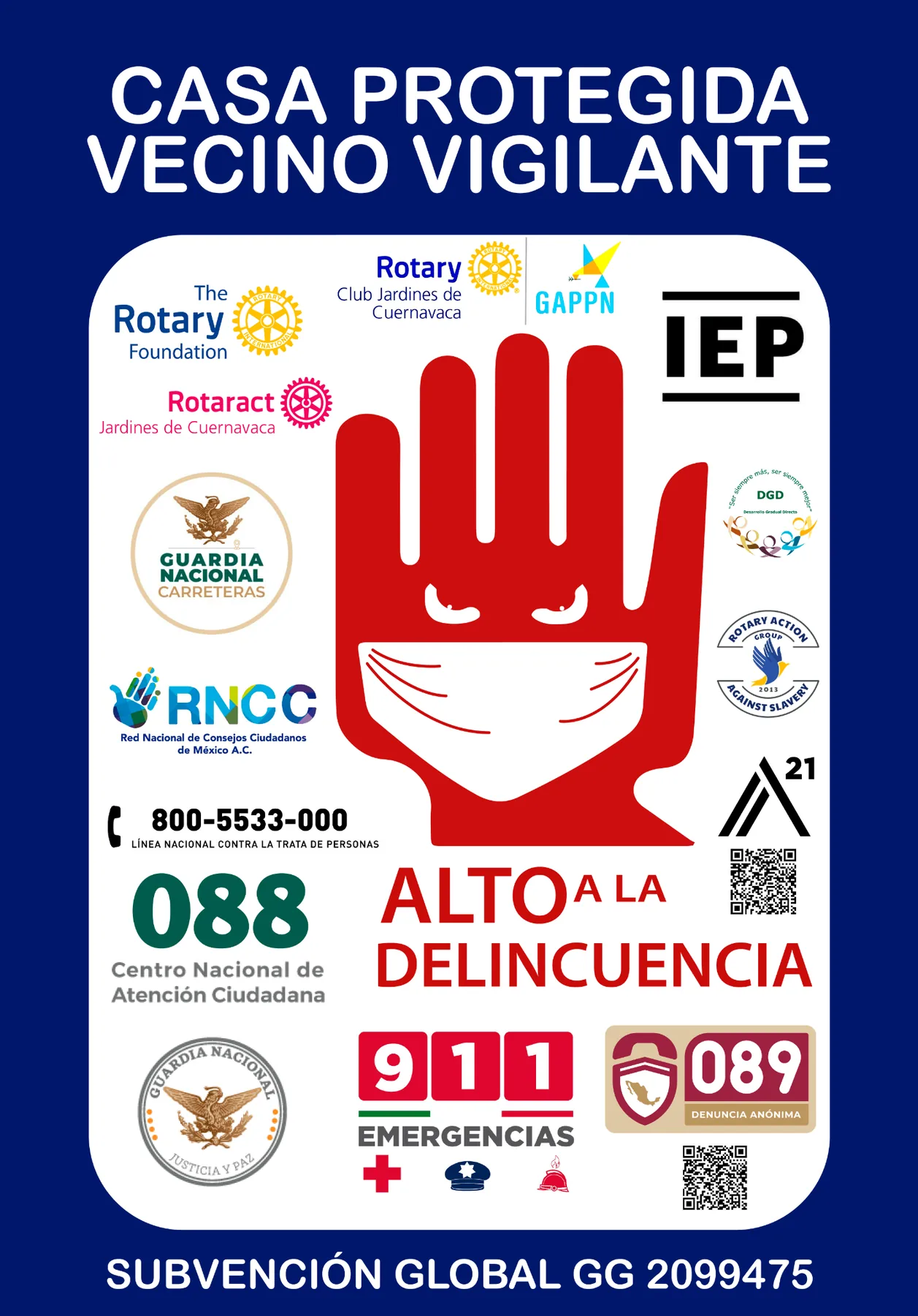 Letrero Casa Protegida Vecino Vigilante