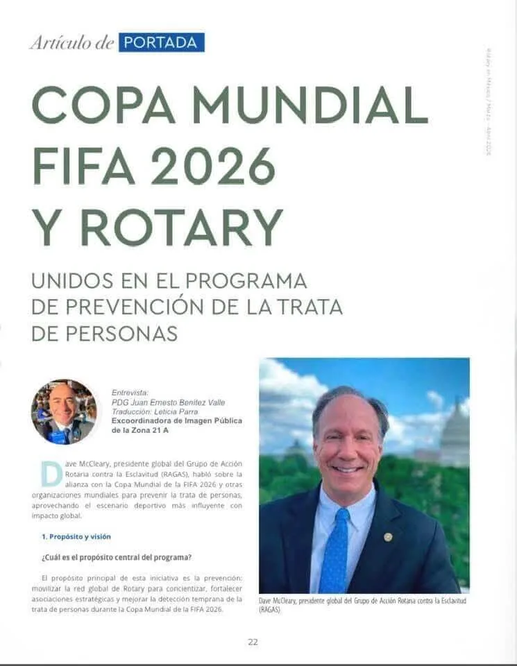 Página de portada Copa Mundial FIFA 2026 y Rotary