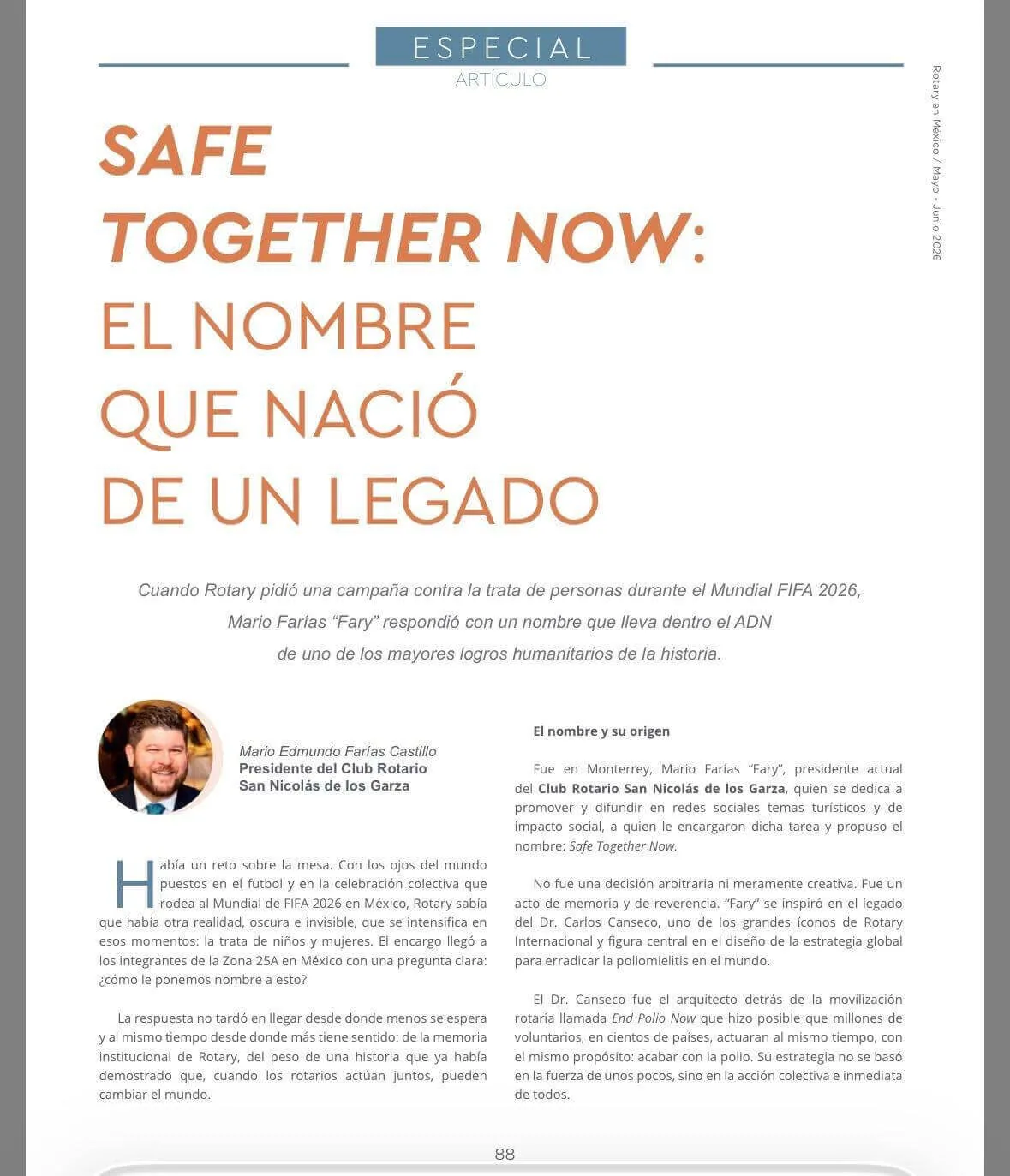 Artículo Safe Together Now el nombre que nació de un legado